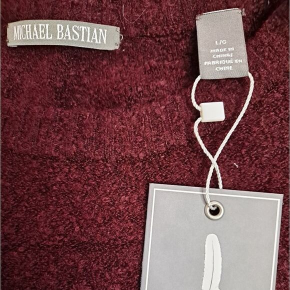 Michael Bastian Striped Crewneck Sweater Beetroot Large - Picture 5 of 9